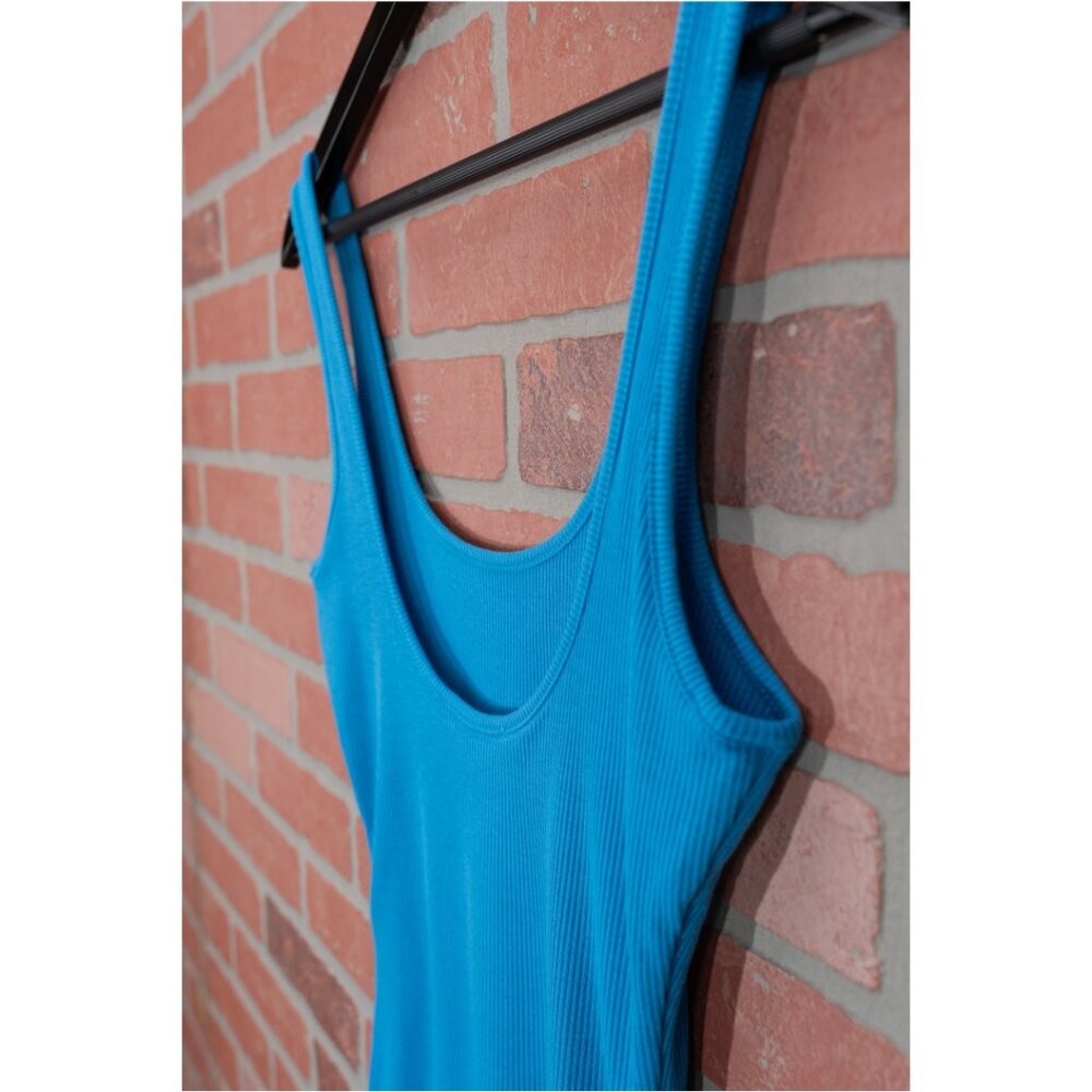 🆕 Ribbed Knit Bodycon Mini Dress - Blue - Picture 5 of 10